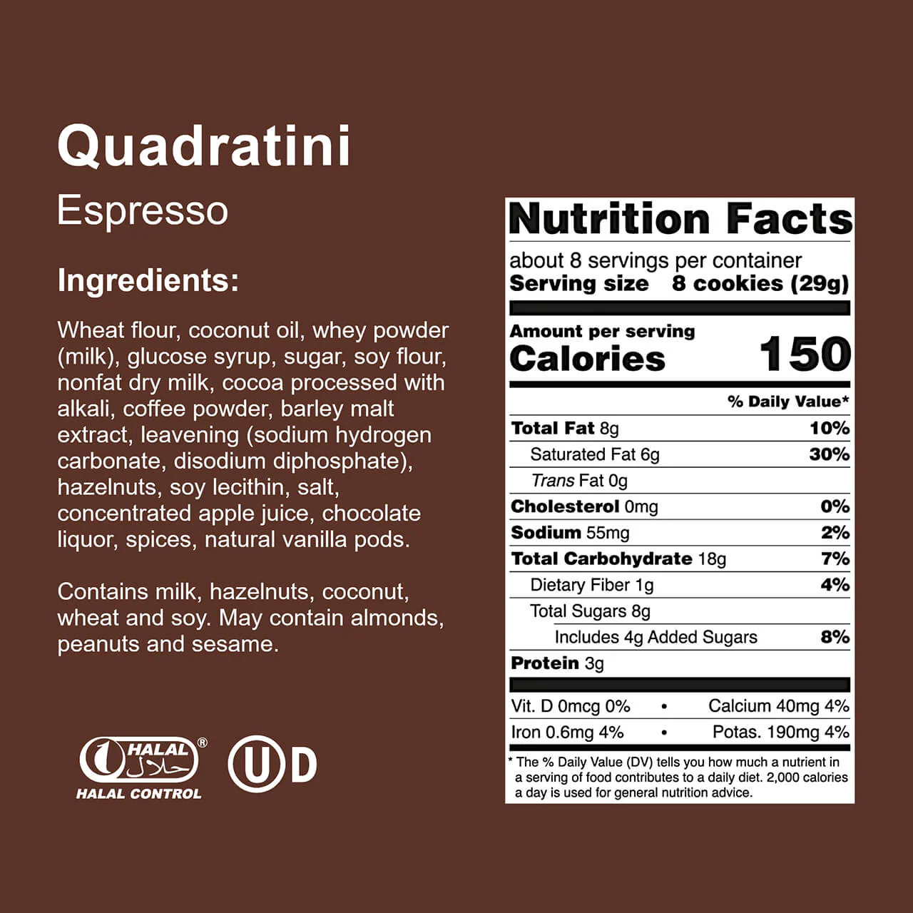 Quadratini Espresso, Creme-Filled Wafer Cookies, 7.76 oz. Bag - Image 4
