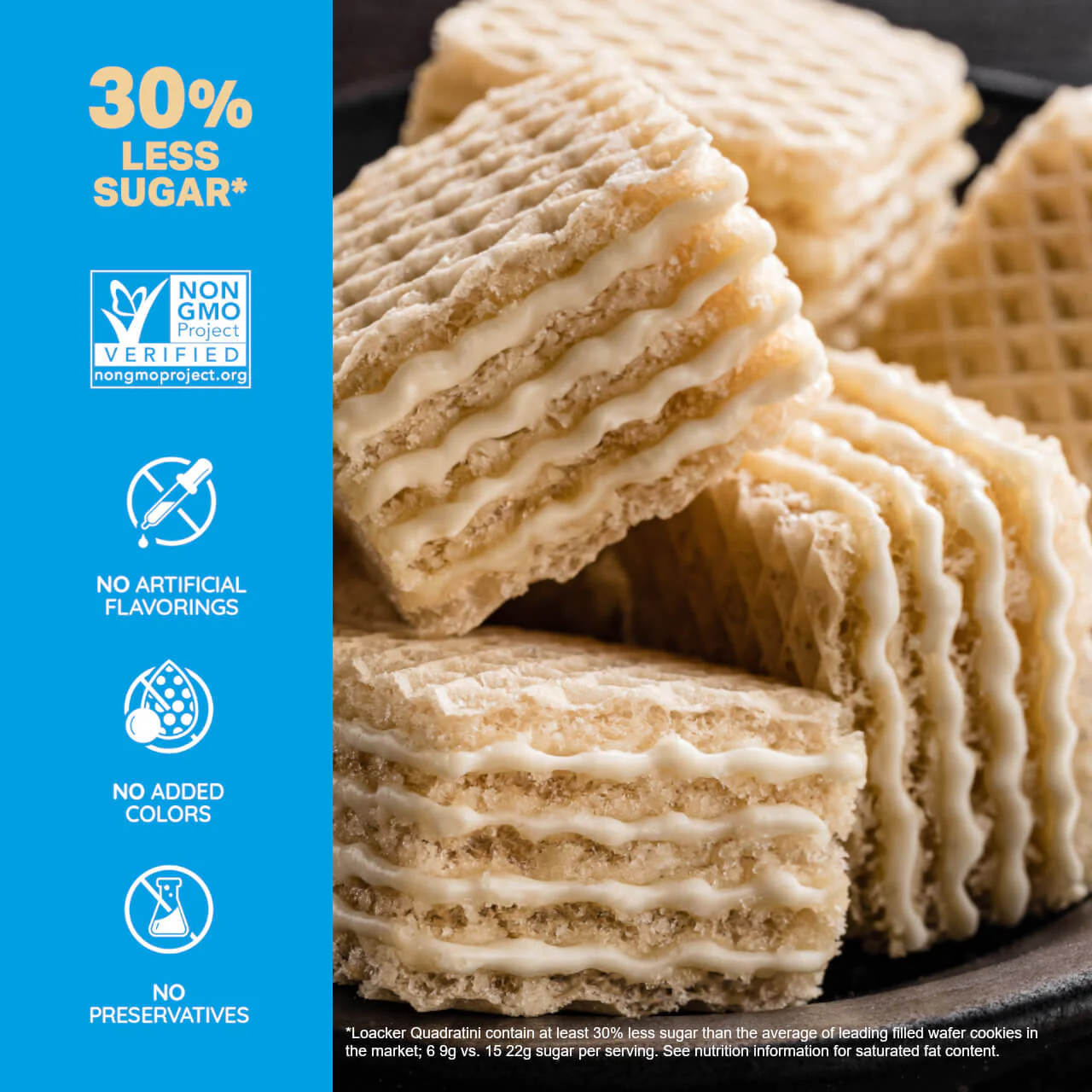 Quadratini Vanilla, Creme-Filled Wafer Cookies, 8.82 oz. Bag - Image 3